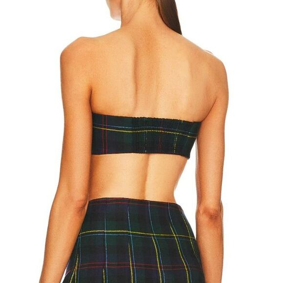 Ronny Kobo Nora Strapless Top Blue Tartan-Size XS NWOT - Picture 3 of 8